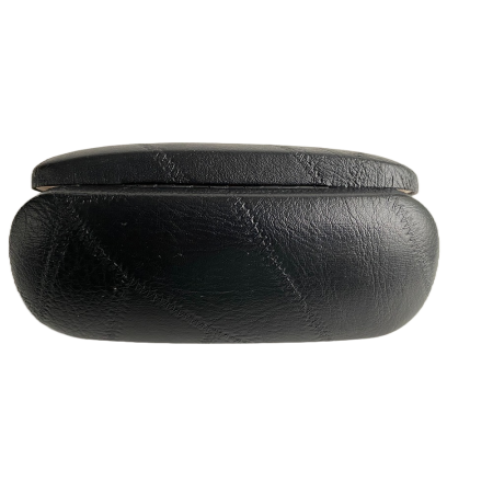 Etui ochelari piele ecologica, 16 x 6 x 4 cm, Negru Leather