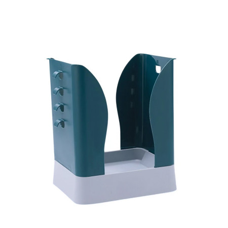 Cos de Gunoi Extensibil,  din Plastic, Reglabil, Pliabil, Versatil, pentru Bucatarie, Baie sau Birou, Cos Universal, 21x25x17 cm, Albastru Gri