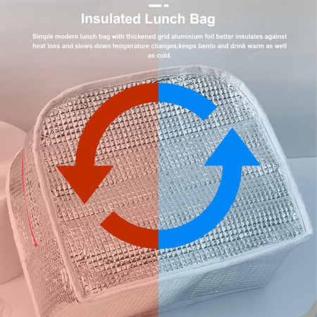 Geanta Termica pentru Pranz, Cyrax, Multifunctionala, Compartimentata, Impermeabila, cu Manere, Buzunar Exterior, 22x14x19 cm, Gri