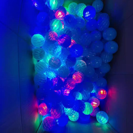 Jucarie Interactiva, Cyrax, Minge Saltareata Crystal Ball, cu Banda Elastica, 6 cm, +7 Ani, din Plastic, Albastru