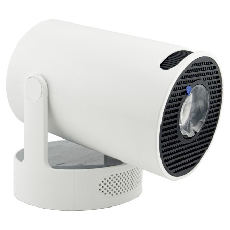 Video Proiector Portabil cilindric HY300ULTRA,  Inteligent, ULTRA HD 4K 1920 x 1080, Wireless, Compatibil cu Android/iOS, DC, 17 x 11 x 9.5 cm, Alb