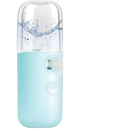 Spray de Hidratare Facială cu Tehnologie Nano, Cyrax, Hidratare, Igienizare, Abur Rece, Încărcare USB, Capacitate 30 mL, 10cm, Albastru