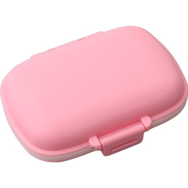 Organizator medicamente, Plastic, 8 compartimente, 0.1 L, Roz,  11 x 7 cm