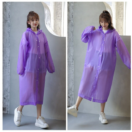 Pelerina de Ploaie,  pentru Adulti 150-180 cm, din EVA, Impermeabila, Rezistenta la Vant, Inchidere cu Capse, 140 g, Mov