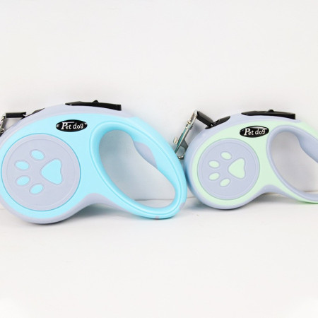 Lesa Automata Retractabila,  pentru Caini, 3m, 20 kg, ABS, Gri/Bleu, 8x12x4 cm