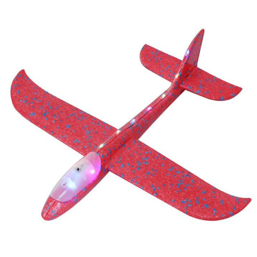 Avion Planor Cyrax, cu Lumini pe Toata Lungimea, din Poliester, 48 cm, Rosu