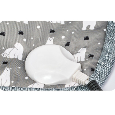 Patura electrica pentru animale de companie, perna pentru caini, 45 x 45 cm, 25W,  2 trepte de reglaj perna pentru pisici, anti-alunecare, Gri