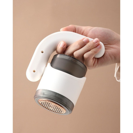 Aparat Pentru Curatat Scame, Par Si Praf,  cu LED, Pentru Diferite Tipuri De Material, Cu Lame Din Otel Inoxidabil, Compartiment de Depozitare, Maner Reglabil, 11x10.5x8.7 cm, Alb