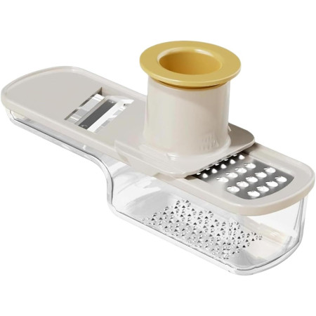 Razatoare Manuala, Cyrax, cu Recipient de Stocare, pentru Legume, din Plastic si Otel Inoxidabil, Multifunctionala, Alb