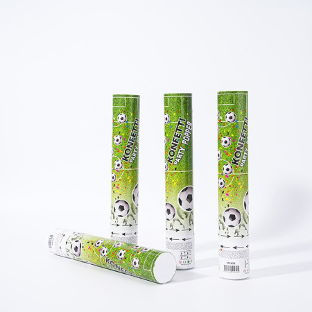 Tun Confetti, Cyrax, Model Mingi de Fotbal, 40 cm, Ambalaj din Carton, Eliberare prin Rasucire, Alb Negru