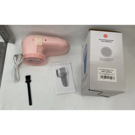 Aparat Scame si Par Haine,  Electric, USB inclus, Periuta Curatare, pentru Diferite Tesaturi, 13 x 6.8 x 5.8 cm, Roz