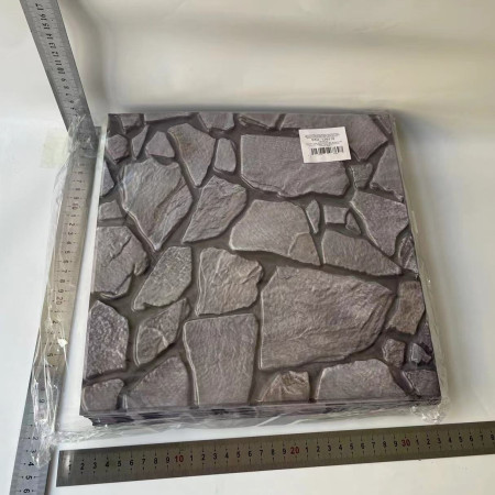 Set 10 x Placi Tapet Autocolant 3D cu Imitatie de Pietre, pentru Perete Bucatarie Sufragerie, Usor de Curatat, Rezistent la Apa, Autoadeziv, 30x30 cm, Gri