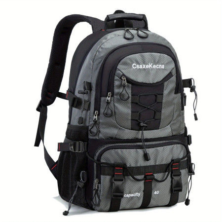 Rucsac Multifunctional de Alpinism,  Capacitate 36-55 L, de Calatorie, Impermeabil, Slot USB Incarcare Telefon, Bretele Reglabile, 52 x 34 x 19 cm, Gri