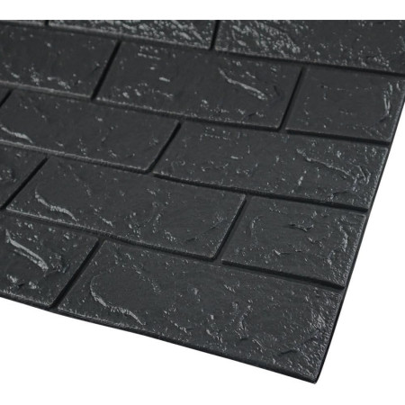 Set 10 Placi Tapet 3D,  35 x 38 cm, Grosime 3 mm, din Polietilena, Model Caramida, Suprafata acoperita 1.33 mp, Negru