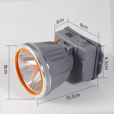 Lanterna LED de Montat pe Cap,  cu Raza Lunga de Zoom, Reincarcabila USB, Far Telescopic, Rezistent la Apa, Reglabil, pentru Pescuit in Aer Liber, Camping, Lumina Puternica, Lanterna, 10.5x8x6.5 cm, Gri