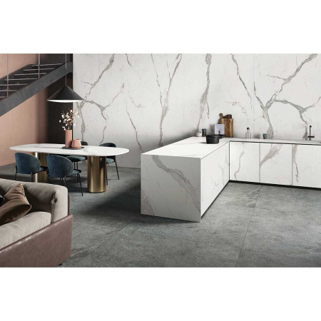 Set 10 Placi Tapet,  60 x 30 cm, Grosime 1.5 mm, din PVC, Model Imitatie de Marmura, Suprafata acoperita 1.8 mp, Gri Deschis