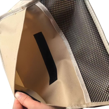 Scaun Taburet Pliabil pentru Camping,  pentru Adulti, Scaun Portabil, Pescuit, din Panza Oxford si Cadru Metalic, Mare 31 x 29 x 25 cm, Bej