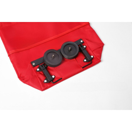 Geanta Pliabila,  2 in 1, Carucior cu Roti, pentru Cumparaturi, 19 l, Rosu, Plastic, 39 x 46 x 12 cm
