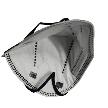 Masca de protectie faciala, Cyrax, de unica folosinta, FFP2, KN95, 5 straturi FPP2, nesterila, ambalaj individual, CE 0370, Negru