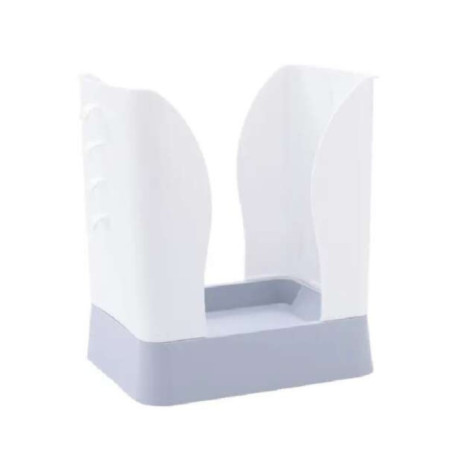 Cos de Gunoi Extensibil,  din Plastic, Reglabil, Pliabil, Versatil, pentru Bucatarie, Baie sau Birou, Cos Universal, 21x25x17 cm, Alb Gri