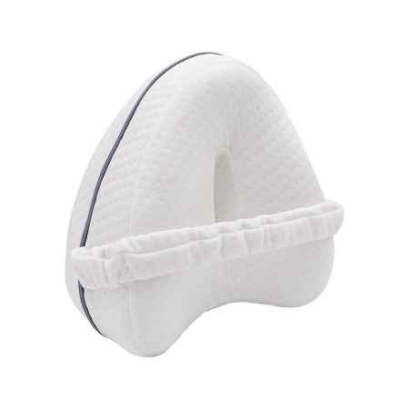 Perna Ortopedica pentru Picioare, Cyrax, Multifunctionala, Confortabilă, in Forma de Inima, Spuma cu Memorie, Curea Anti-cadere, 25x23x13 cm, Alb