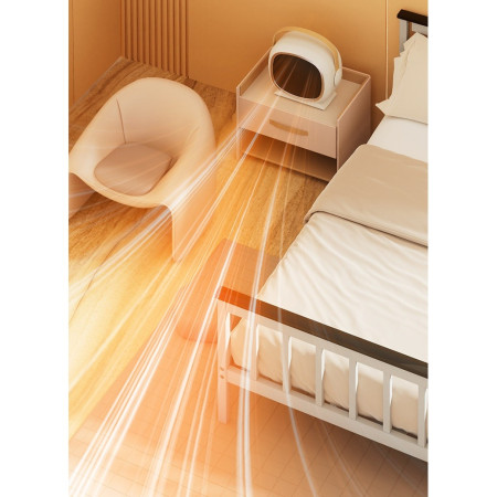 Aeroterma cu Incalzire Ceramica PTC,  din ABS, Oprire Automata, Protectie Supraincalzire, 700/1200W, 220V, 21 x 16 x 11 cm, Alb