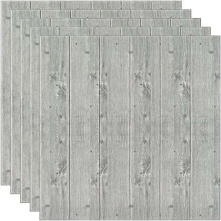 Set 10 Placi Tapet 3D,  70 x 70 cm, Grosime 3 mm, din Rasina, Tip Placi de Lemn, Suprafata Acoperita 4.9 mp, Gri Inchis