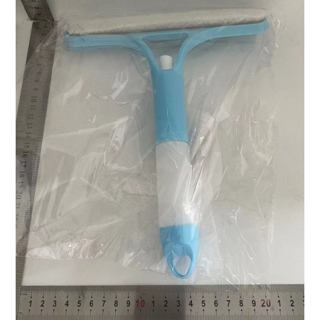 Racleta de Curatare 3 in 1,  Multifunctional, Pentru Casa si Masina, Pulverizator de Spray, Racleta din Silicon si Burete, 21.5 x 25.7 cm, Albastru