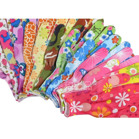 Manusi de Gradinarit,  din Nailon, Marime Universala 20 cm, Model Inflorat, Antiderapante, Multicolor