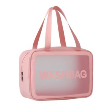 Geanta Cosmetice de Voiaj, Cyrax, Impermeabila, Translucida Mata, 26 x 15 x 10 cm, Roz