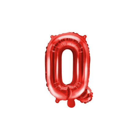 Balon Folie Metalizata Litera Q, Cyrax, 40 cm, Umflati cu Heliu sau Aer, Ambalaj Individual, Pai inclus, Rosu