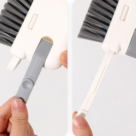 Perie Multifunctionala 3 in 1 de Curatare,  pentru Bucatarie, Vesela, Geamuri, Cap Detasabil, 9x15x2.5 cm, Gri