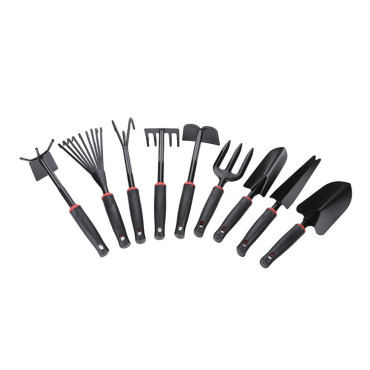 Set 9 Unelte de Gradina  pentru Plantare Prelucrare Sol si Ingrijire Plante, Material PVC si cardboard, 25 x 14.5 cm, negru