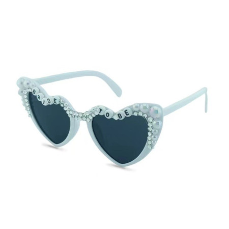 Ochelari Decorativi, Cyrax, Model Bride to Be, cu Perle, pentru Nunta, din PC, 15.3 x 5.7 x 14.5 cm, Alb