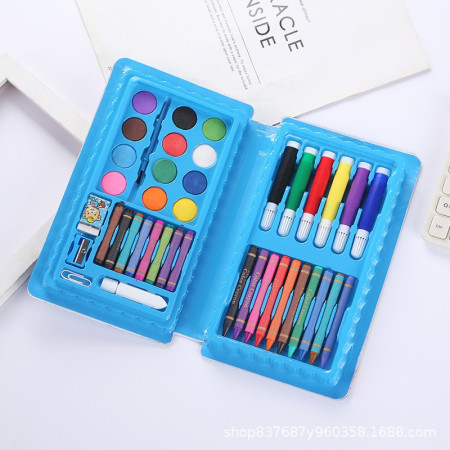 Set 42 Piese de Pictura si Desen, Cyrax, Tip Penar, Model Elefant, 24.3 x 13 x 3 cm, Albastru