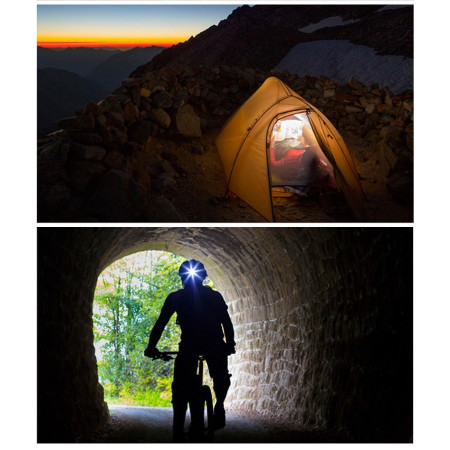 Lanterna LED de Montat pe Cap,  cu Raza Lunga de Zoom, Reincarcabila USB, Far Telescopic, Rezistent la Apa, Reglabil, pentru Pescuit in Aer Liber, Camping, Lumina Puternica, Lanterna, 7.5x5.8x5.5 cm, Verde