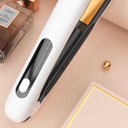 Placa de Par fara Fir, Cyrax, Adaptor Tip C, 4 Trepte de Temperatura, Tensiune 5V, Capacitate Baterie 5000 mAh, Indreptat, Ondulat, 23.5x3.3x4.5 cm, Alb