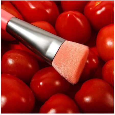 Mini Set Portabil 8 Pensule pentru Machiaj Cyrax, Super Soft, Makeup Profesional/Incepatori, Maner Ergonomic, Gentuta Depozitare Inclusa, Portocaliu