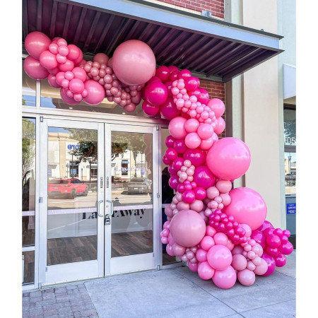 Set 12 Baloane, Cyrax, din Latex Standard, 25 cm, Roz Zmeura