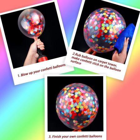 Set 10 Baloane din Latex, Cyrax, Model Party Confetti, 30 cm, Multicolore, 2.8 g