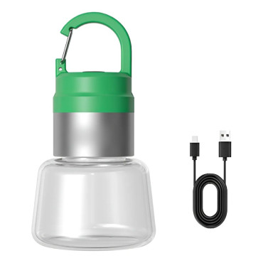 Lampa Portabila,  de Voiaj/Camping, Incarcare USB, IPX5, LED RGB, din ABS, 300 mAh, 10 x 5.5 x 5.5 cm, Verde