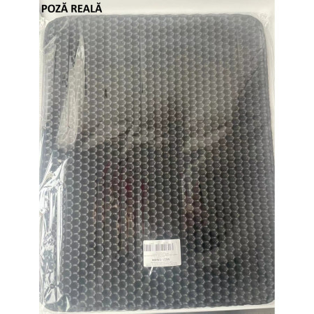 Covoras pentru Litiera,  Covor cu Doua Fete pentru Pisici, Rezistent la Apa, Colectare Granule de Nisip, Antiderapant, 40x50 cm, Negru