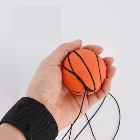 Minge Saltareata Hiperelastica, Cyrax, Model Minge de Basket cu Fixare de Mana, Space Moon Ball foarte Elastica, Antistress pentru Copii, Diametru 66 mm, Portocaliu