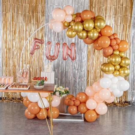 Balon Folie Metalizata Litera U, Cyrax, 40 cm, Umflati cu Heliu sau Aer, Ambalaj Individual, Pai inclus, Rose Gold