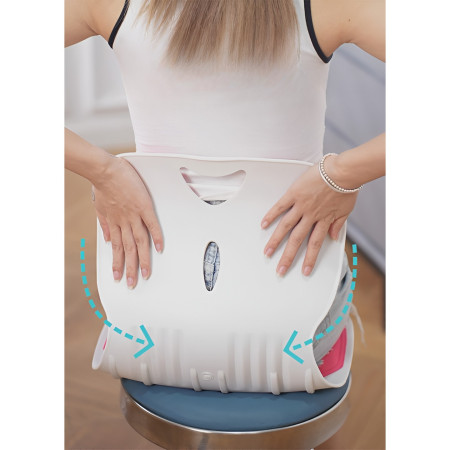 Suport pentru Scaun, Cyrax, pentru Corectarea Posturii, Portabil, Ergonomic, Ameliorare Durere, Respirabil, 36x34x33 cm, Marime L, Negru