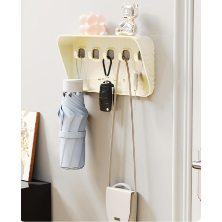 Raft de Depozitare cu Carlig,  Pentru Chei, Bijuterii, 20.3 x 4.6 x 10.3 cm, Alb