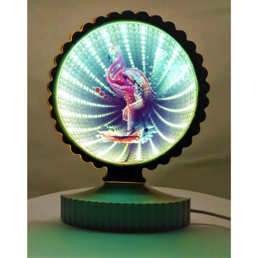 Decoratiune Luminoasa,  cu Cablu USB, Model Flamingo, Alb Rece, 17 cm