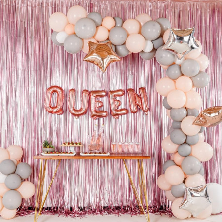 Balon Folie Metalizata Litera Q, Cyrax, 40 cm, Umflati cu Heliu sau Aer, Ambalaj Individual, Pai inclus, Rose Gold