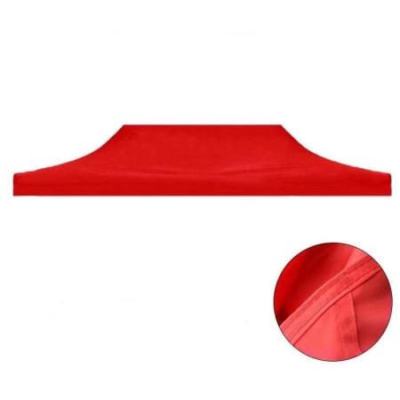 Prelata,copertina pentru acoperis cort tip pavilion  3 x 4.5 m , impermeabila, invelis din material textil oxfort 700D, cauciucat Rosu Varf Plat