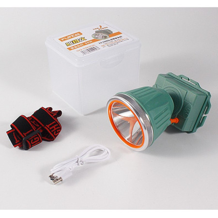 Lanterna LED de Montat pe Cap,  cu Raza Lunga de Zoom, Reincarcabila USB, Far Telescopic, Rezistent la Apa, Reglabil, pentru Pescuit in Aer Liber, Camping, Lumina Puternica, Lanterna, 10.5x8x6.5 cm, Verde Inchis